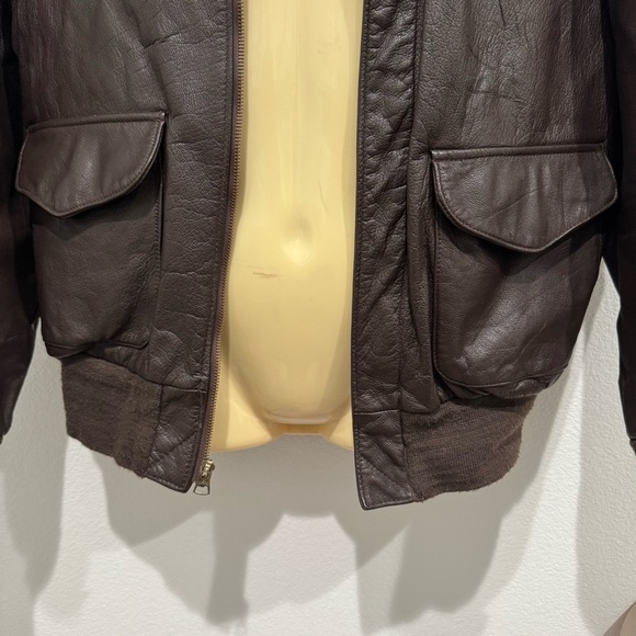 Vintage Cooper A-2 US Air Force Brown Leather Bomber Jacket 42R Aviator Pilot - Picture 4 of 15